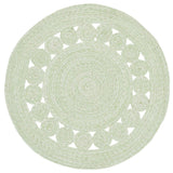 Safavieh Braided 3'-0" x 3'-0" Rug in Green / Ivory
