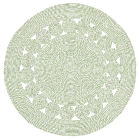 Safavieh Braided 3'-0" x 3'-0" Rug in Green / Ivory