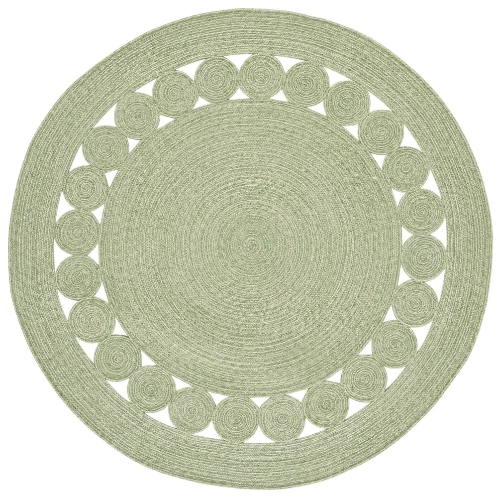 Safavieh Braided 5'-0" x 5'-0" Rug in Green / Ivory