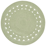 Safavieh Braided 5'-0" x 5'-0" Rug in Green / Ivory
