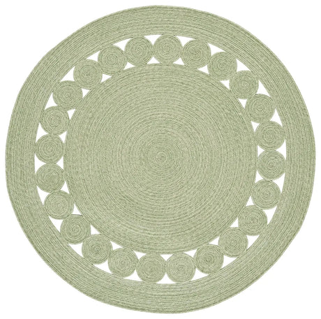 Safavieh Braided 5'-0" x 5'-0" Rug in Green / Ivory