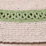 Safavieh Braided 5'-0" x 5'-0" Rug in Green / Pink