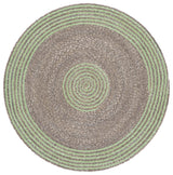 Safavieh Braided 3'-0" x 3'-0" Rug in Grey / Green
