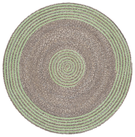 Safavieh Braided 3'-0" x 3'-0" Rug in Grey / Green