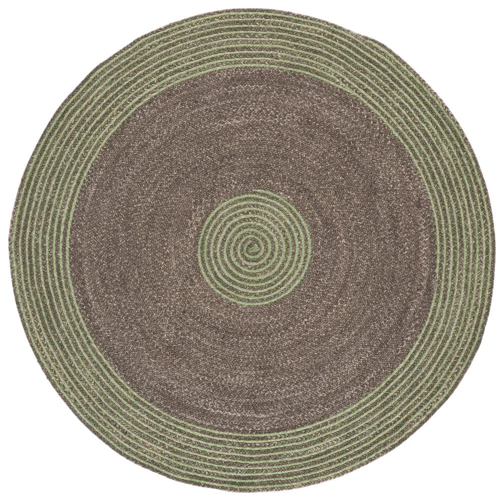 Safavieh Braided 5'-0" x 5'-0" Rug in Grey / Green