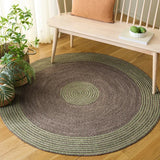 Safavieh Braided 5'-0" x 5'-0" Rug in Grey / Green