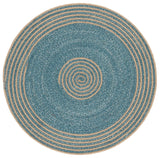 Safavieh Braided 3'-0" x 3'-0" Rug in Natural / Turquoise
