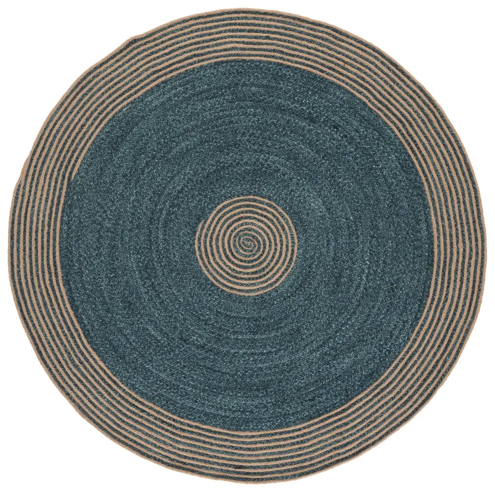 Safavieh Braided 5'-0" x 5'-0" Rug in Natural / Turquoise