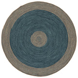 Safavieh Braided 5'-0" x 5'-0" Rug in Natural / Turquoise