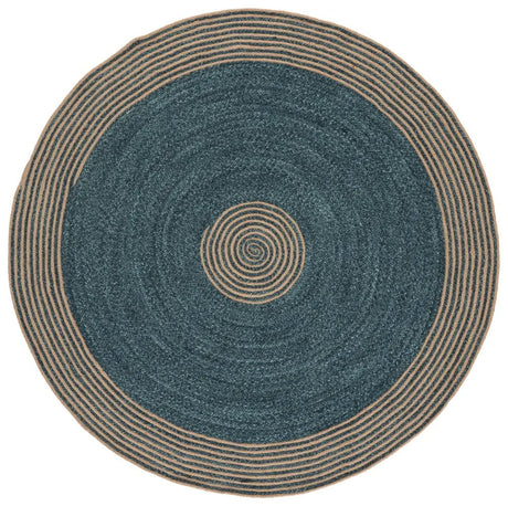 Safavieh Braided 5'-0" x 5'-0" Rug in Natural / Turquoise