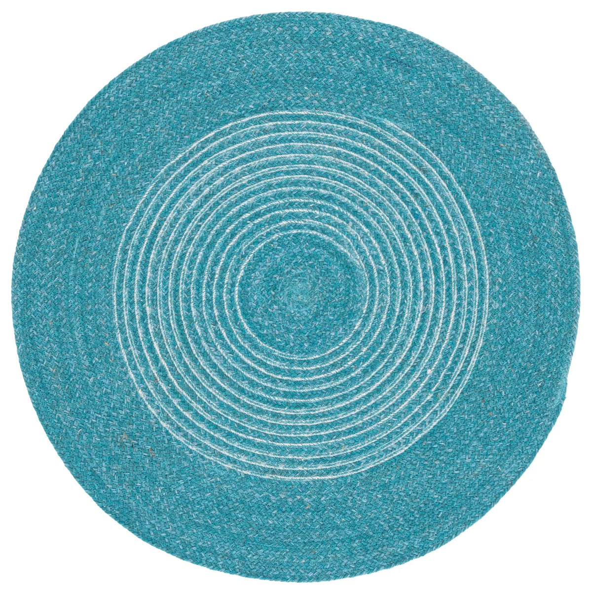 Safavieh Braided 3'-0" x 3'-0" Rug in Turquoise / Ivory