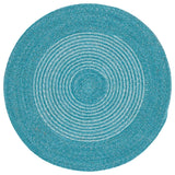 Safavieh Braided 3'-0" x 3'-0" Rug in Turquoise / Ivory