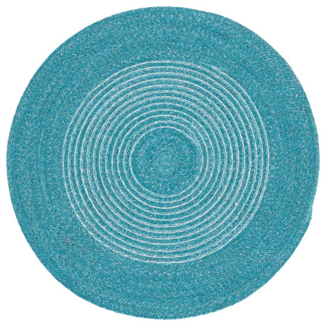 Safavieh Braided 3'-0" x 3'-0" Rug in Turquoise / Ivory