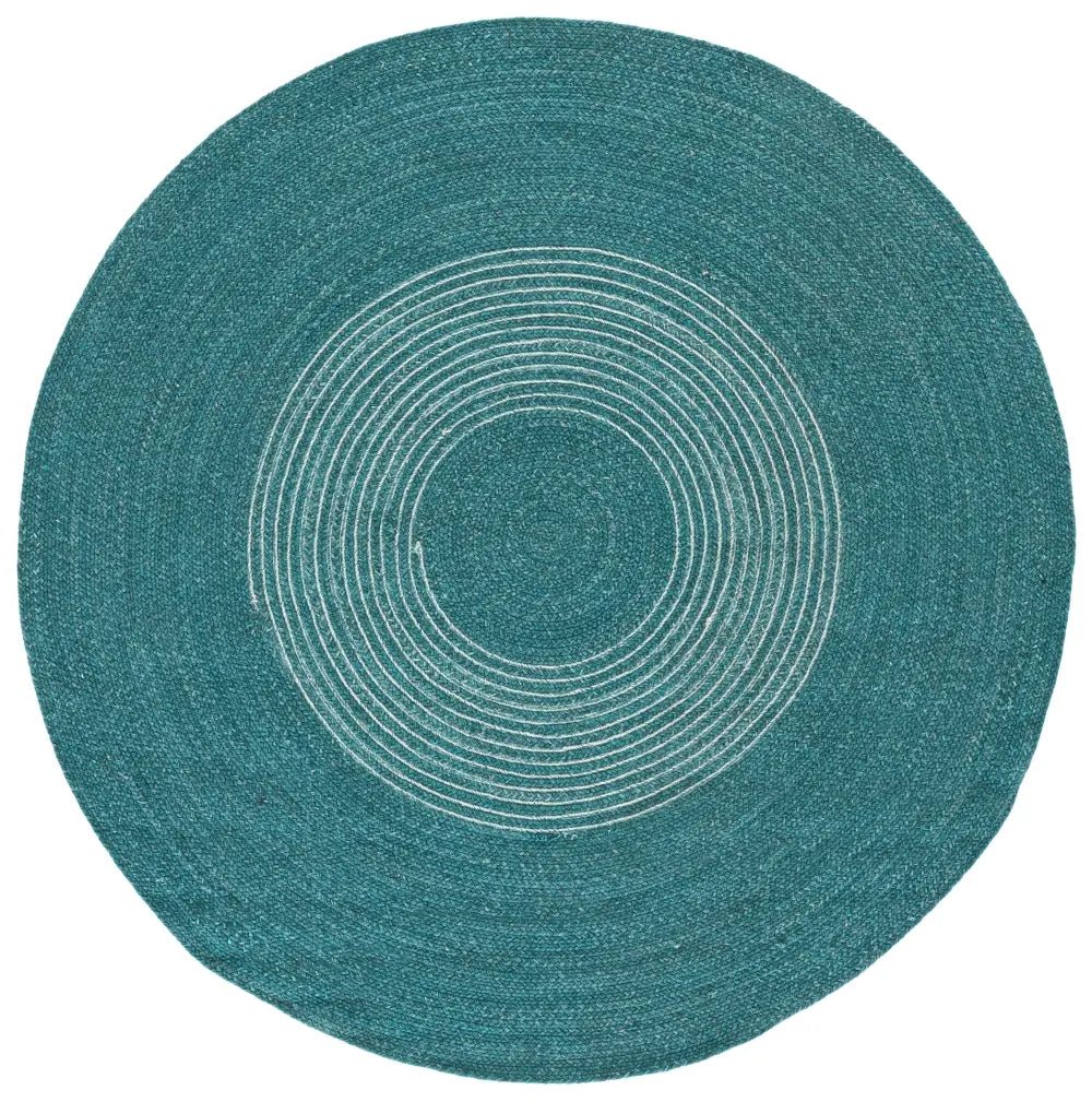 Safavieh Braided 5'-0" x 5'-0" Rug in Turquoise / Ivory
