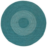 Safavieh Braided 5'-0" x 5'-0" Rug in Turquoise / Ivory