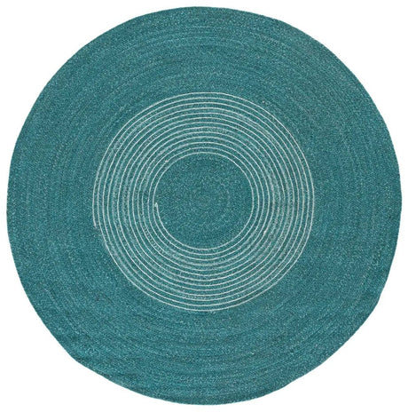 Safavieh Braided 5'-0" x 5'-0" Rug in Turquoise / Ivory
