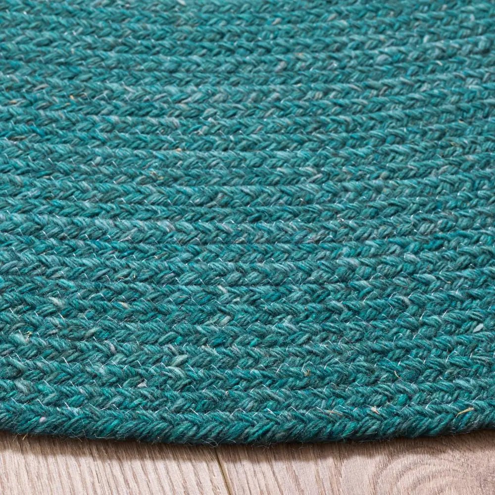 Safavieh Braided 5'-0" x 5'-0" Rug in Turquoise / Ivory