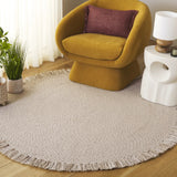 Safavieh Braided 5'-0" x 5'-0" Rug in Beige / Ivory