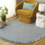 Safavieh Braided 5'-0" x 5'-0" Rug in Blue / Ivory