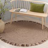 Safavieh Braided 5'-0" x 5'-0" Rug in Brown / Beige