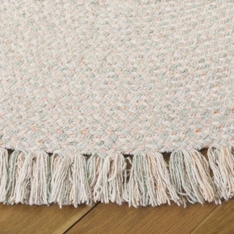 Safavieh Braided 5'-0" x 5'-0" Rug in Sage / Peach
