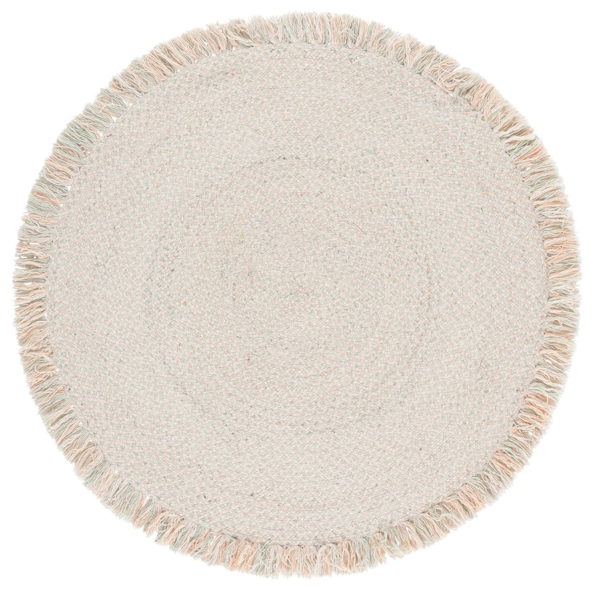 Safavieh Braided 5'-0" x 5'-0" Rug in Sage / Peach