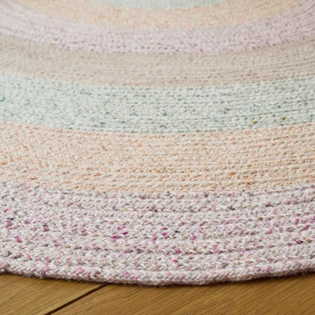 Safavieh Braided 5'-0" x 5'-0" Rug in Pink / Sage