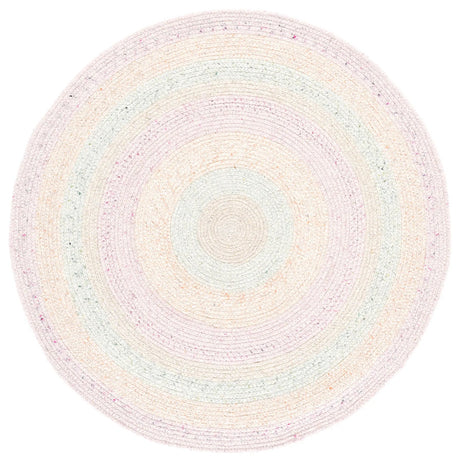 Safavieh Braided 3'-0" x 3'-0" Rug in Pink / Sage