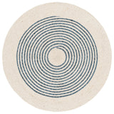 Safavieh Braided 3'-0" x 3'-0" Rug in Ivory / Navy