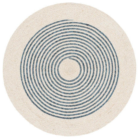 Safavieh Braided 3'-0" x 3'-0" Rug in Ivory / Navy
