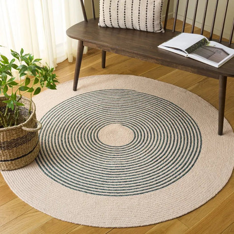 Safavieh Braided 5'-0" x 5'-0" Rug in Ivory / Navy