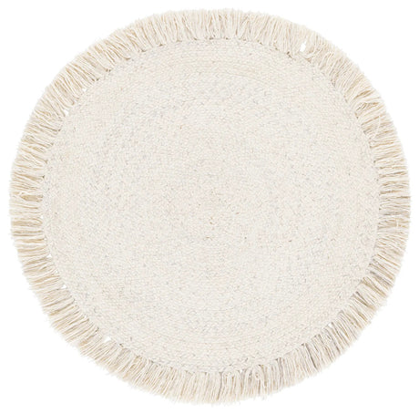 Safavieh Braided 3'-0" x 3'-0" Rug in Silver / Ivory