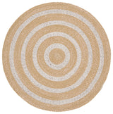Safavieh Braided 3'-0" x 3'-0" Rug in Natural / Silver