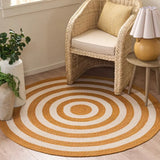 Safavieh Braided 5'-0" x 5'-0" Rug in Gold / Peach