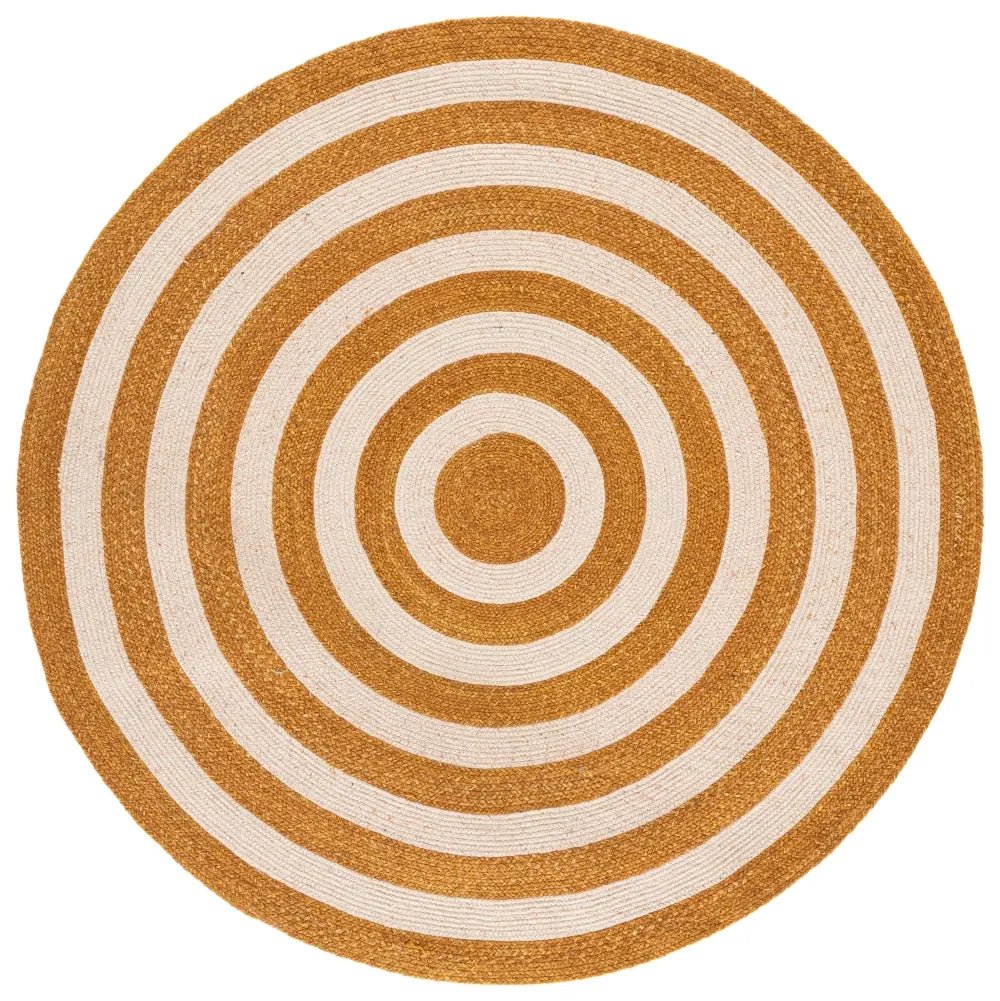 Safavieh Braided 5'-0" x 5'-0" Rug in Gold / Peach