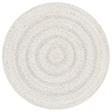 Safavieh Braided 3'-0" x 3'-0" Rug in Silver / Ivory