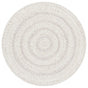 Safavieh Braided 3'-0" x 3'-0" Rug in Silver / Ivory