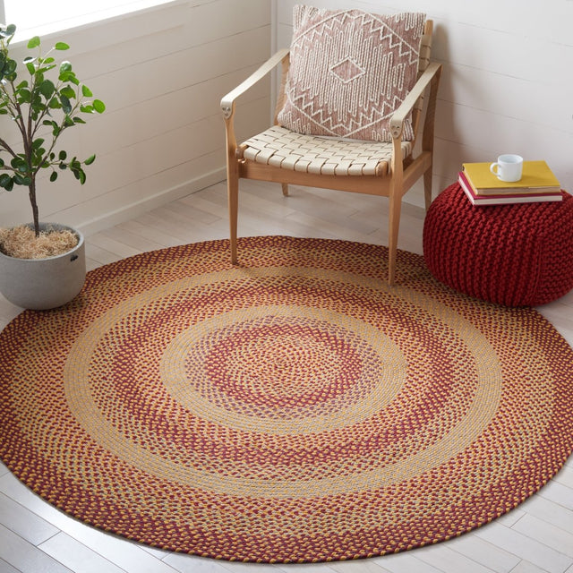 Safavieh Braided Brd651C Yellow/Red Rug.