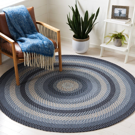 Safavieh Braided Brd651H Dark Grey/Blue Rug.