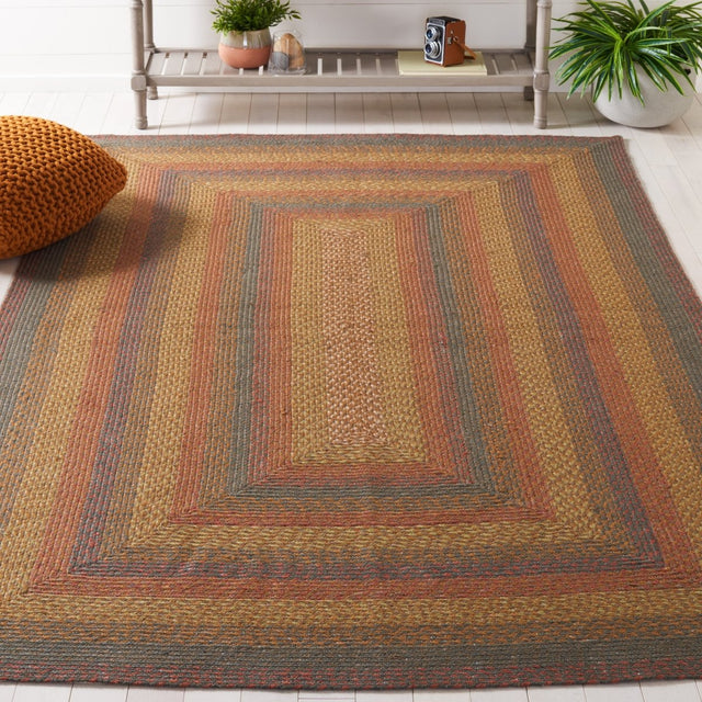 Safavieh Braided Brd652P Green/Rust Rug.