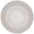 Safavieh Braided 3'-0" x 3'-0" Rug in Light Grey