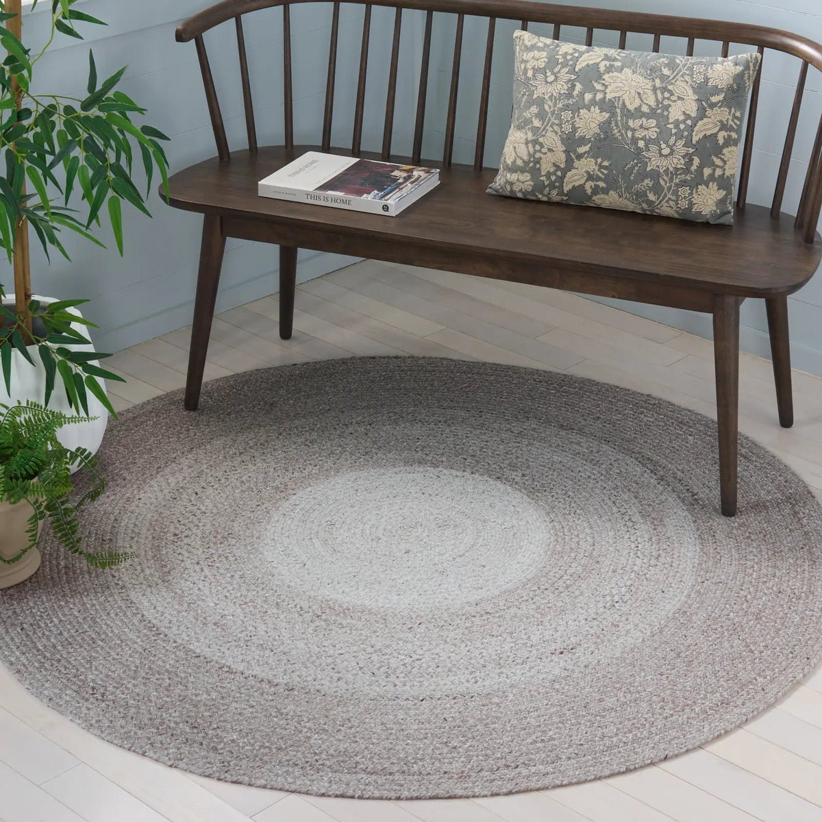 Safavieh Braided 5'-0" x 5'-0" Rug in Light Grey