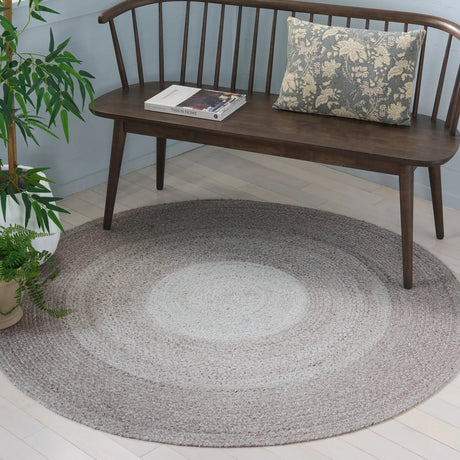 Safavieh Braided 5'-0" x 5'-0" Rug in Light Grey