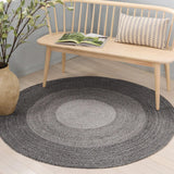 Safavieh Braided 5'-0" x 5'-0" Rug in Charcoal / Grey