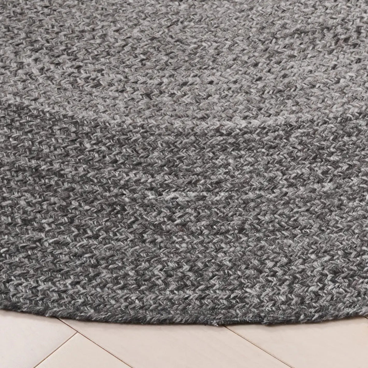 Safavieh Braided 5'-0" x 5'-0" Rug in Charcoal / Grey