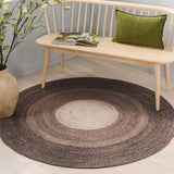 Safavieh Braided 5'-0" x 5'-0" Rug in Brown / Beige