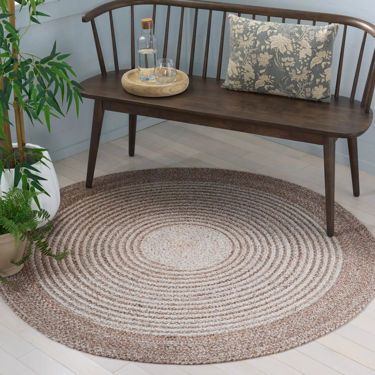 Safavieh Braided 5'-0" x 5'-0" Rug in Taupe