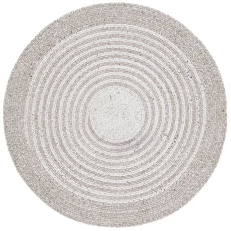 Safavieh Braided 3'-0" x 3'-0" Rug in Light Grey