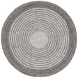 Safavieh Braided 3'-0" x 3'-0" Rug in Charcoal / Grey