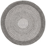 Safavieh Braided 3'-0" x 3'-0" Rug in Charcoal / Grey